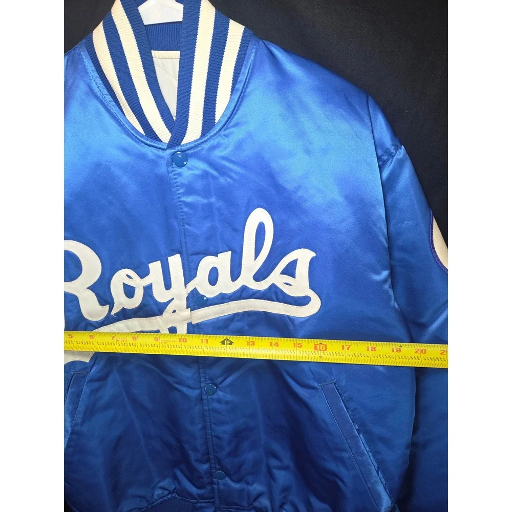 Starter Vintage Kansas City Royals Satin Baseball Jacket Men's Medium Blue White